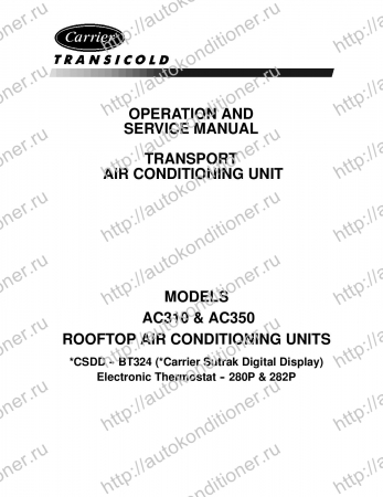 operation and service manual transport air conditioning unit for models ac310 ac350
