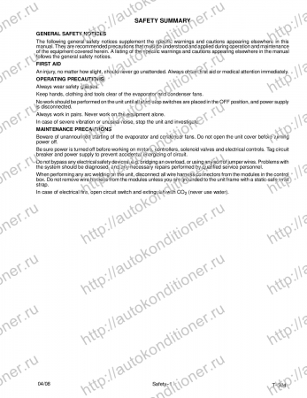 operation and service manual transport air conditioning unit for models ac310 ac350