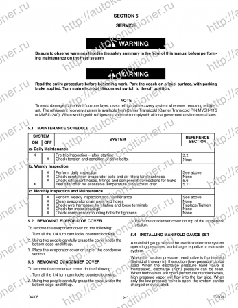 operation and service manual transport air conditioning unit for models ac310 ac350